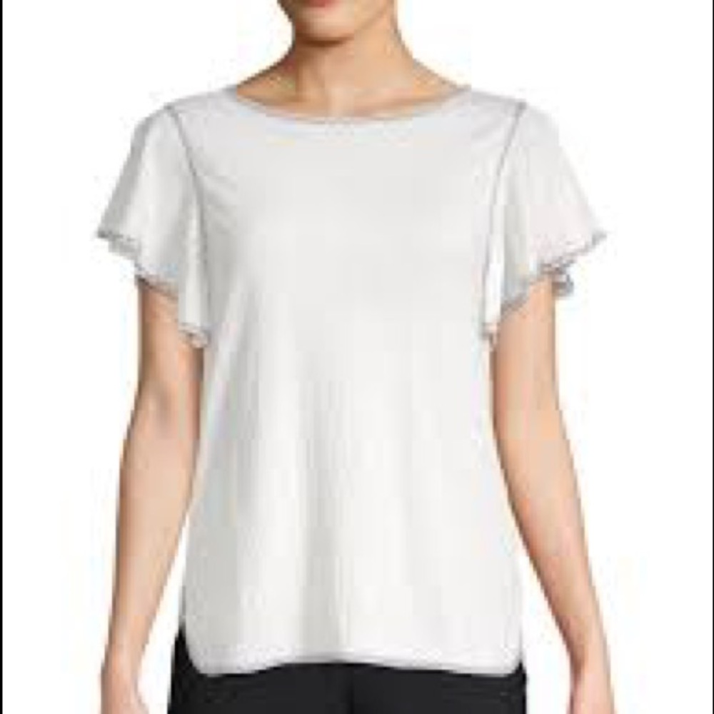 Max Studio Textured Flutter-sleeve Top